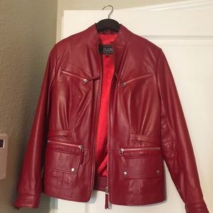 Red leather jacket